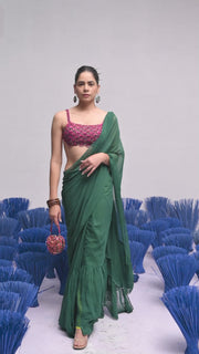 Rani Ruffle Saree