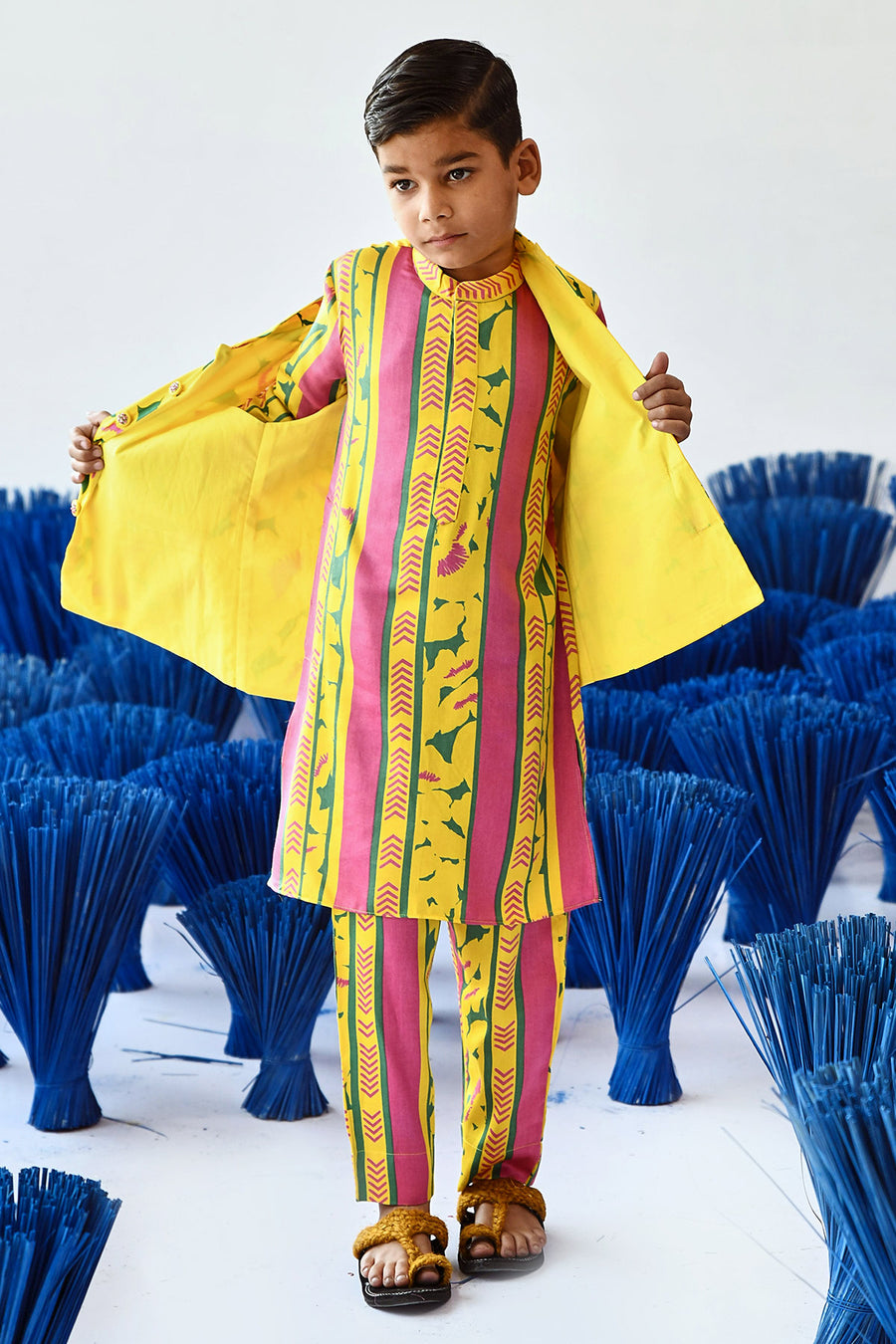 Kasht Bandi Kurta Set Of 3 •