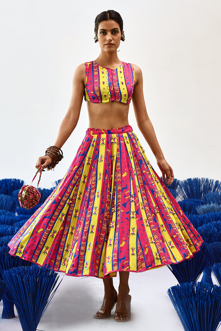 Baagh Short Lehenga Set Of 2 °