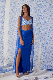 Abhra Skirt Choga Set Of 3 - Baise Gaba