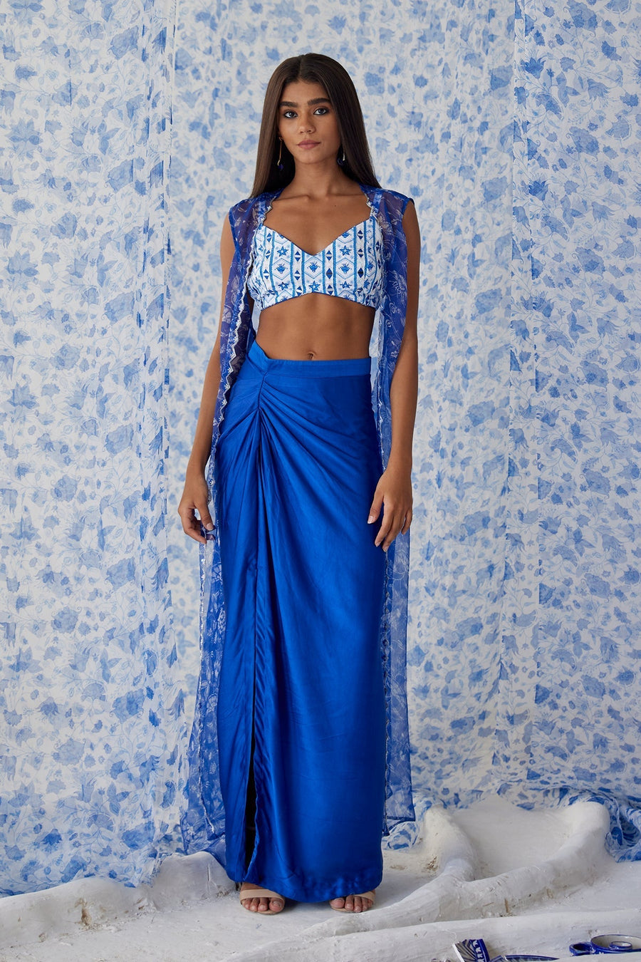 Abhra Skirt Choga Set Of 3 - Baise Gaba