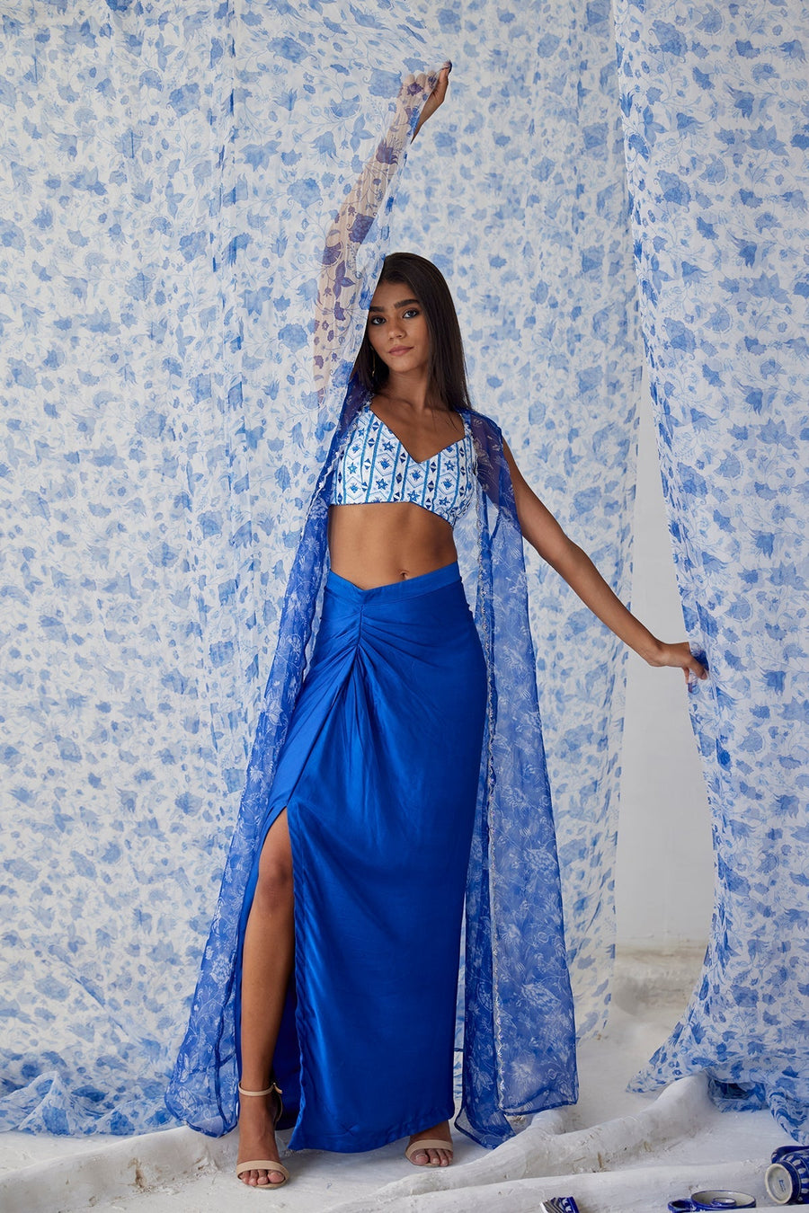 Abhra Skirt Choga Set Of 3 - Baise Gaba
