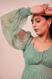Aria Pine Green Dress - Baise Gaba