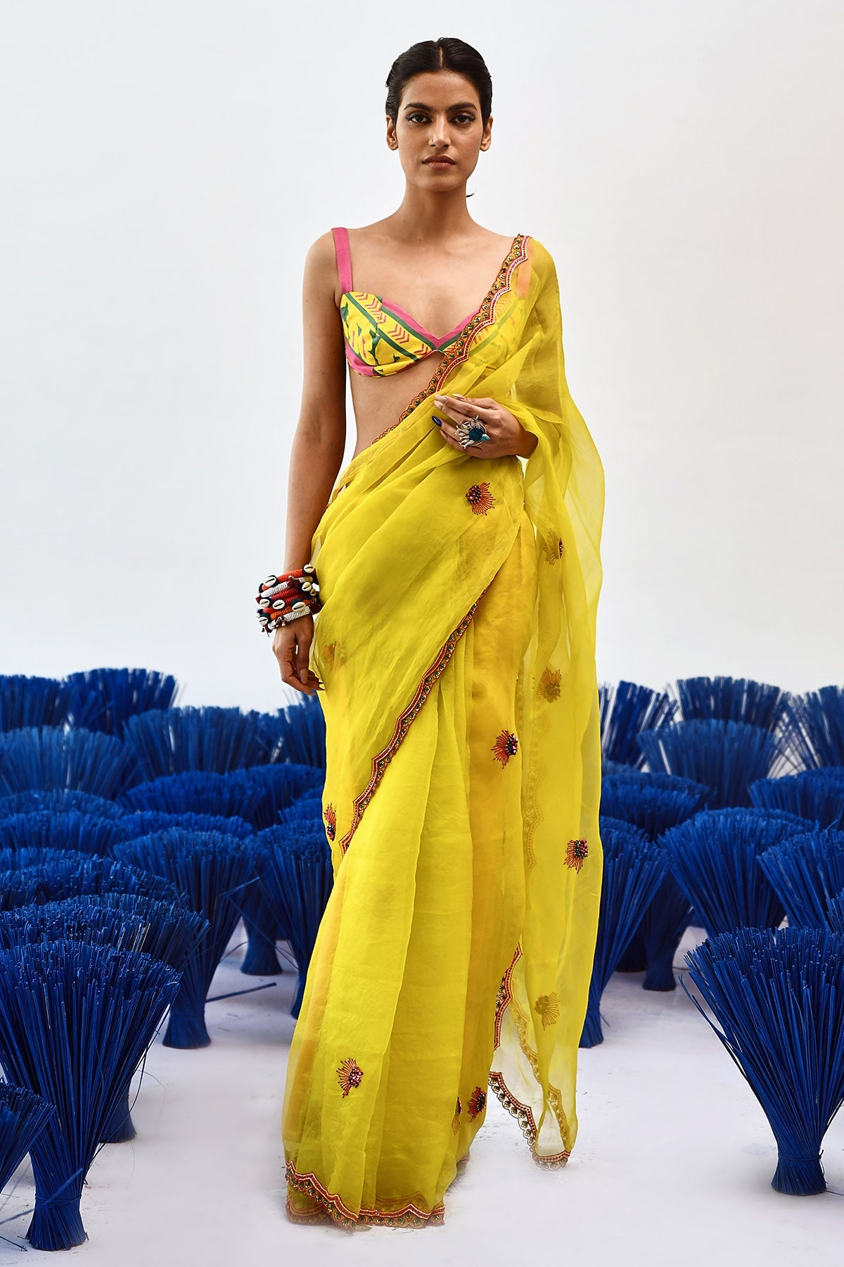 Chanchal Organzaa Saree With Blouse - Baise Gaba