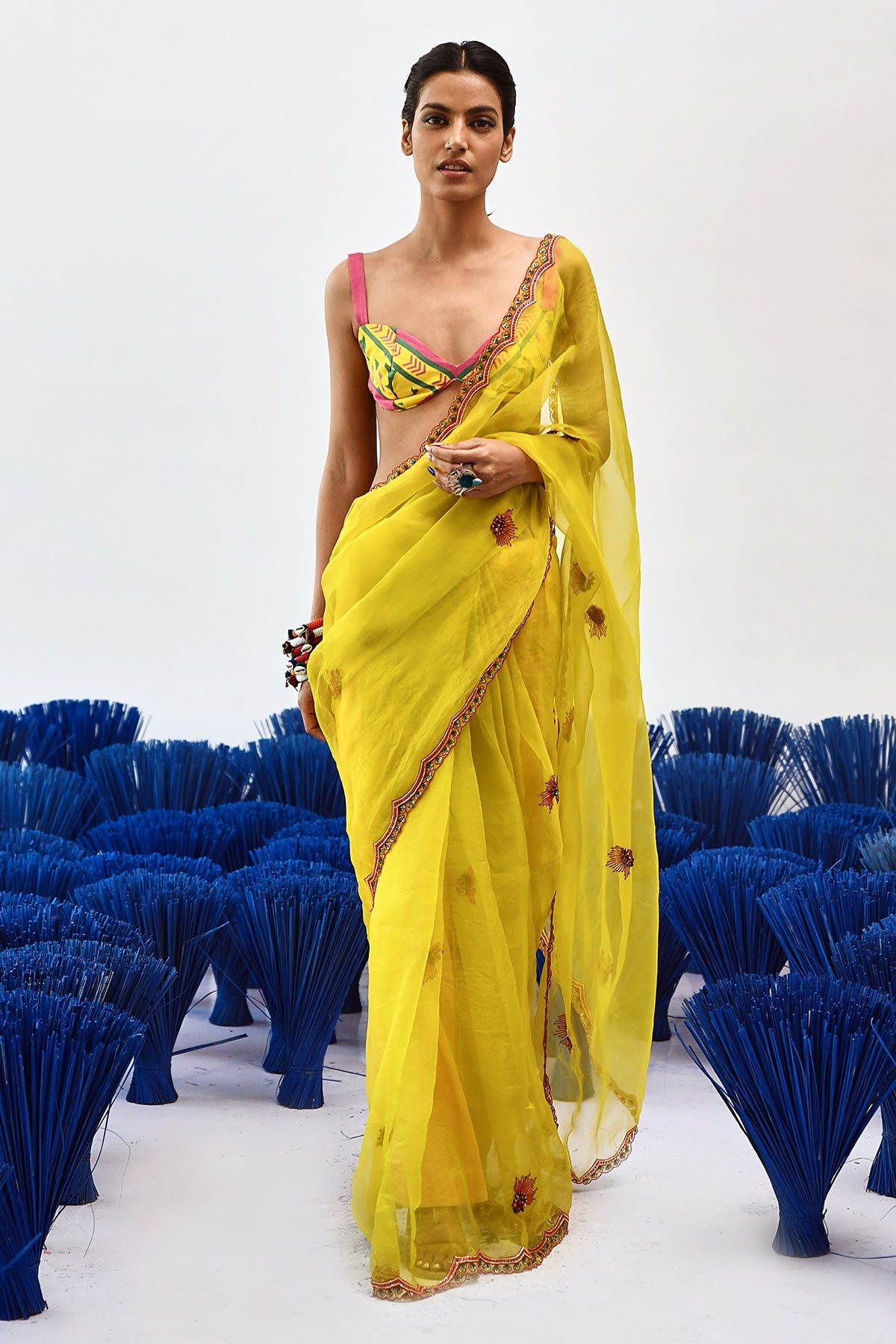 Chanchal Organzaa Saree With Blouse - Baise Gaba