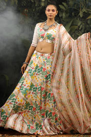 Kahkashan Lehenga Set of 3 - Baise Gaba