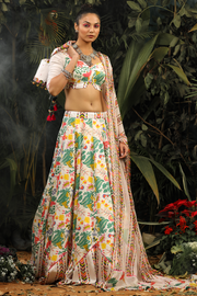 Kahkashan Lehenga Set of 3 - Baise Gaba