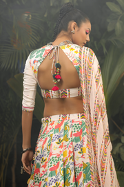 Kahkashan Lehenga Set of 3 - Baise Gaba