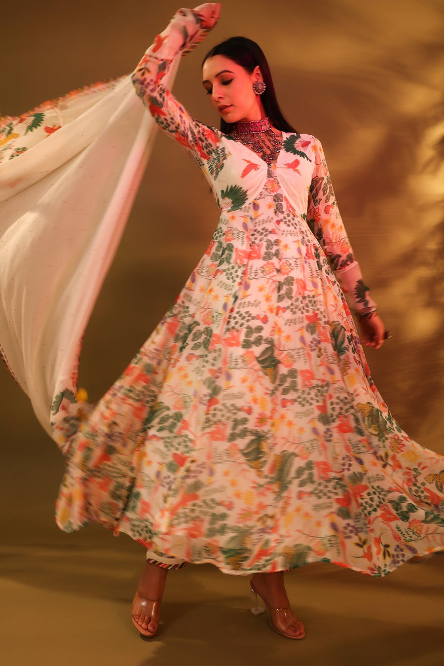 Kanan anarkali set of 3 - Baise Gaba