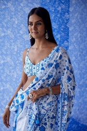Khand Cotton Modal Saree - Baise Gaba