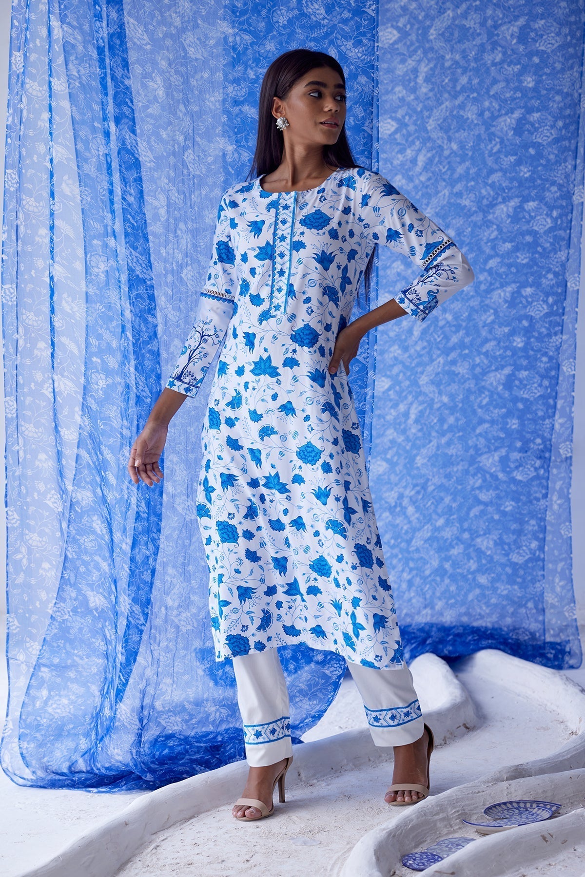Megh Straight Kurta - Baise Gaba