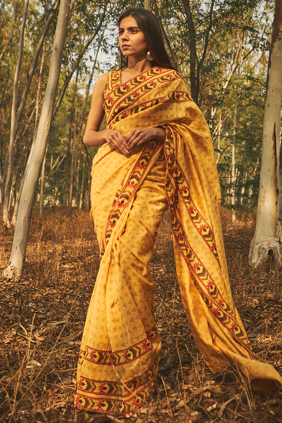 Mehtab Chanderi Saree Set Of 2 - Baise Gaba