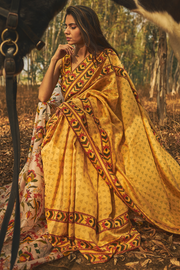 Mehtab Chanderi Saree Set Of 2 - Baise Gaba