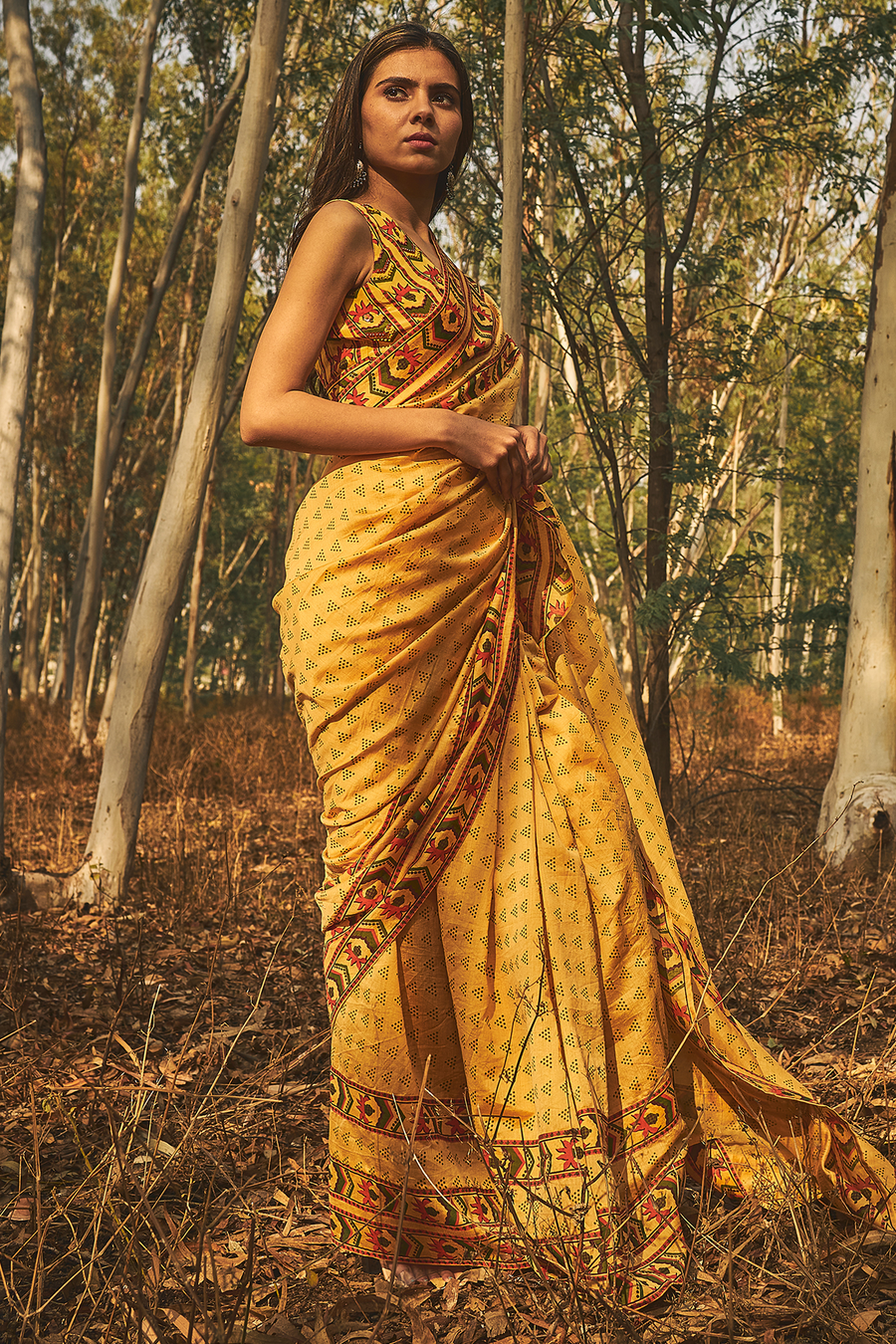 Mehtab Chanderi Saree Set Of 2 - Baise Gaba