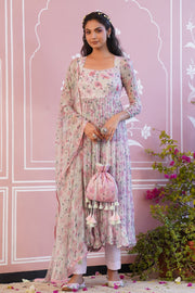 POPPY BLUSH ANARKALI SET OF 3 - Baise Gaba