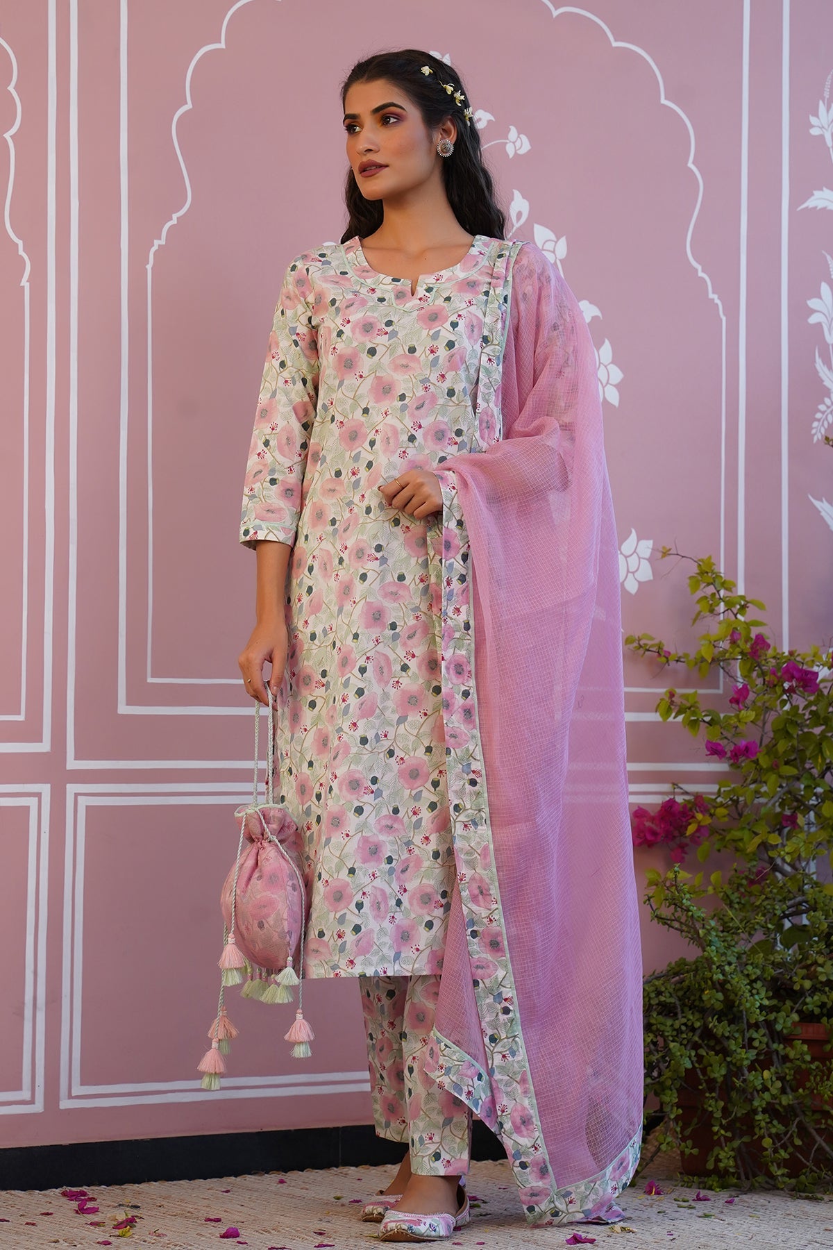 Roseate Kurta Set Of 3 - Baise Gaba