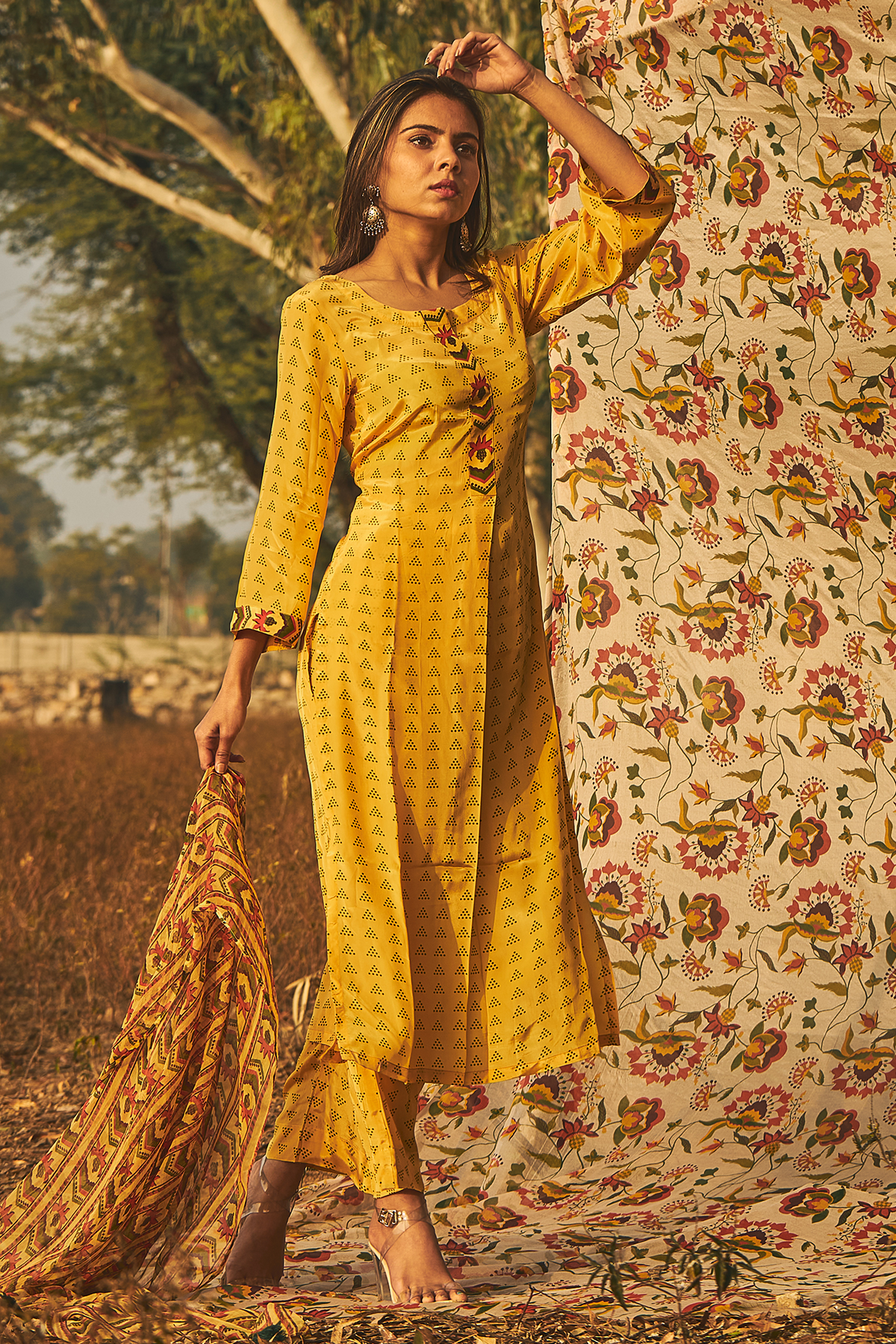 Sambac Kurta Set Of 3 - Baise Gaba