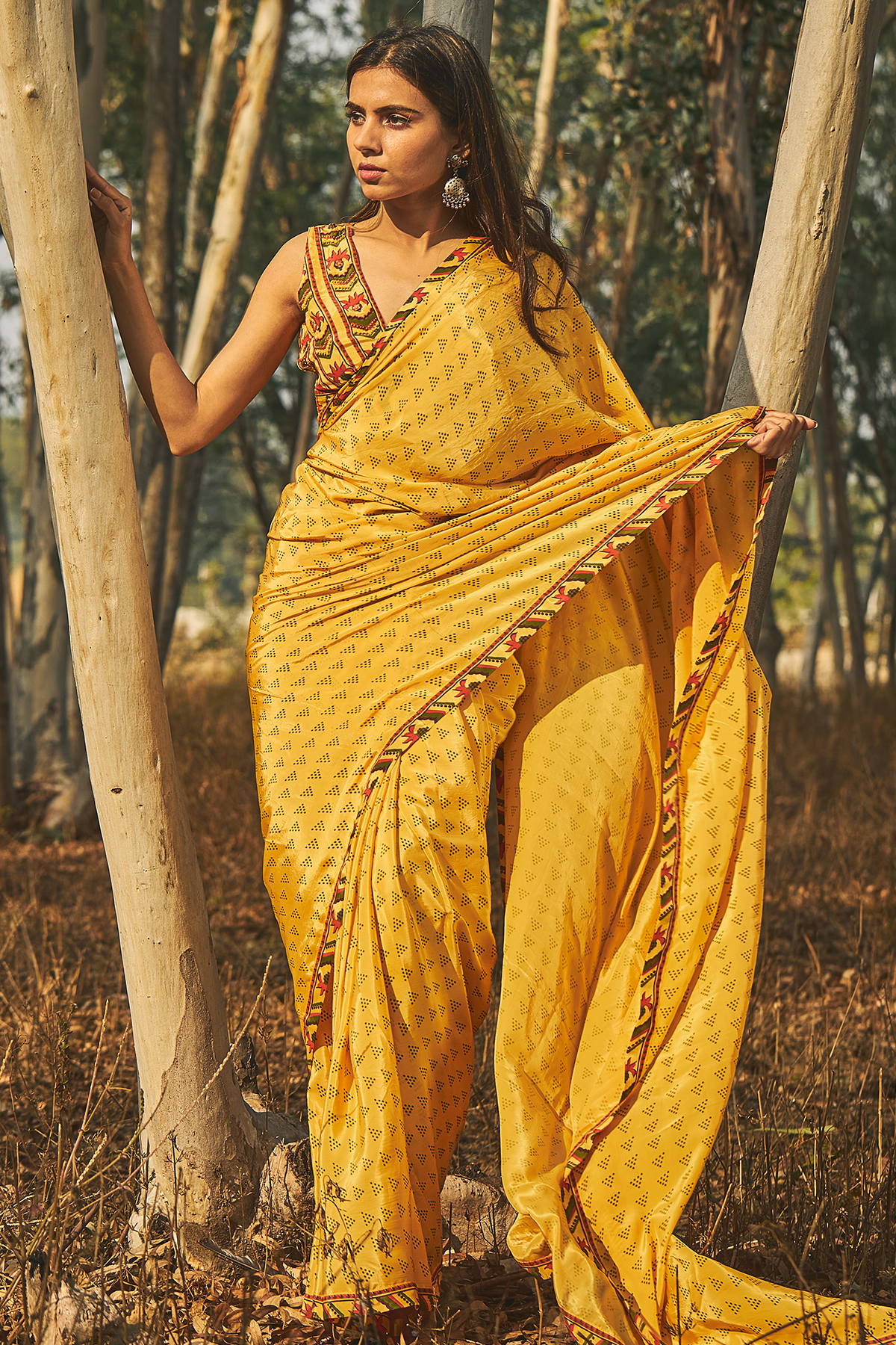 Santolina Crepe Saree Set Of 2 - Baise Gaba