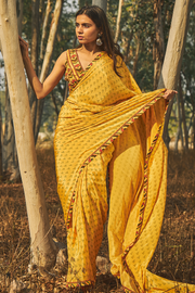 Santolina Crepe Saree Set Of 2 - Baise Gaba
