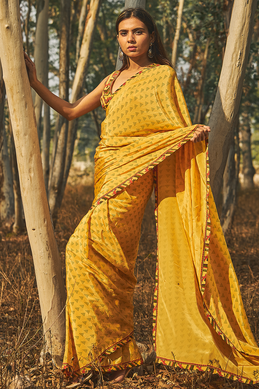 Santolina Crepe Saree Set Of 2 - Baise Gaba