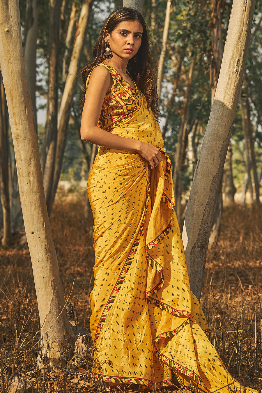Santolina Crepe Saree Set Of 2 - Baise Gaba