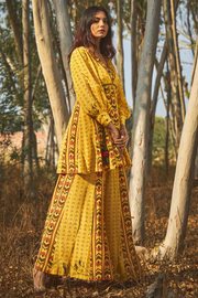 Yellow Oleander Gharara Set Of 2 - Baise Gaba