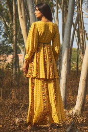 Yellow Oleander Gharara Set Of 2 - Baise Gaba
